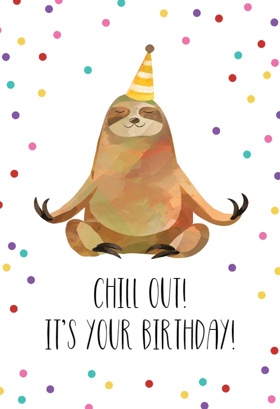 Funny Sloth Card Sloth Birthday Card Cute Birthday Card 
